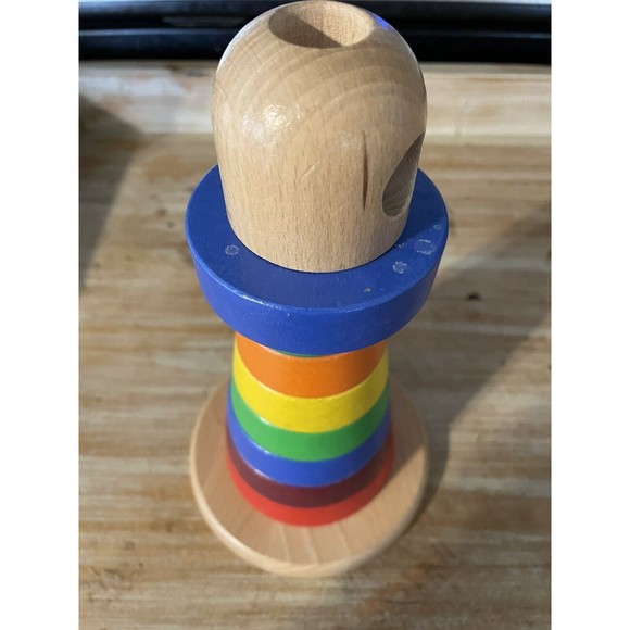 IKEA MULA 🌈Rainbow Wooden🌈Sensory Learning Skill✨ Stacking Rings Toy⭐️ - Picture 2 of 2